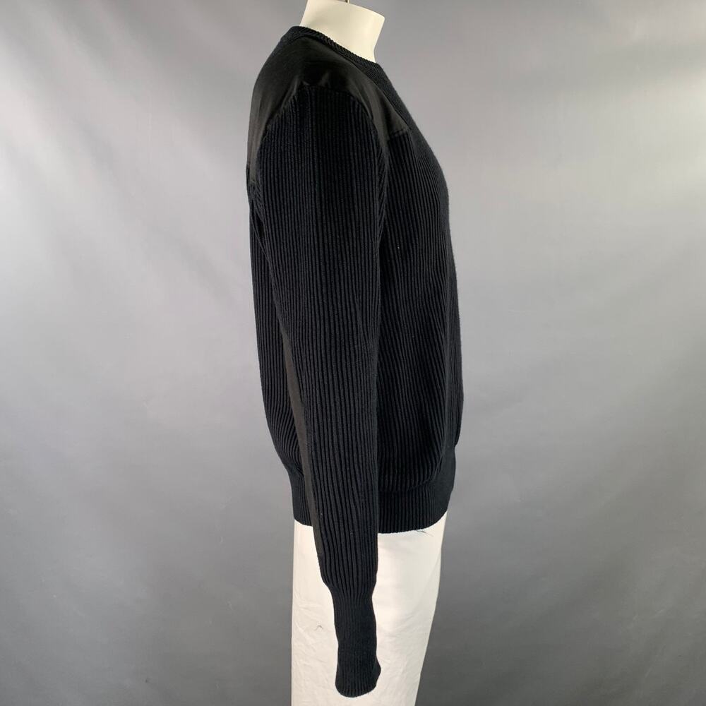 NEIGHBORHOOD Size XL Black Patch Wool Cotton Ribbed Sweater - Picture 3 of 6
